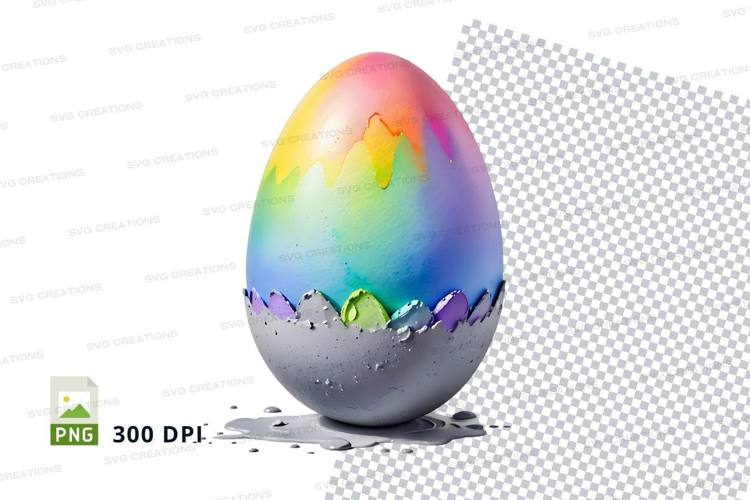Rainbow gradient egg shell cracked mockup