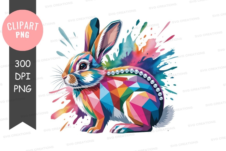 Colorful rabbit clipart png