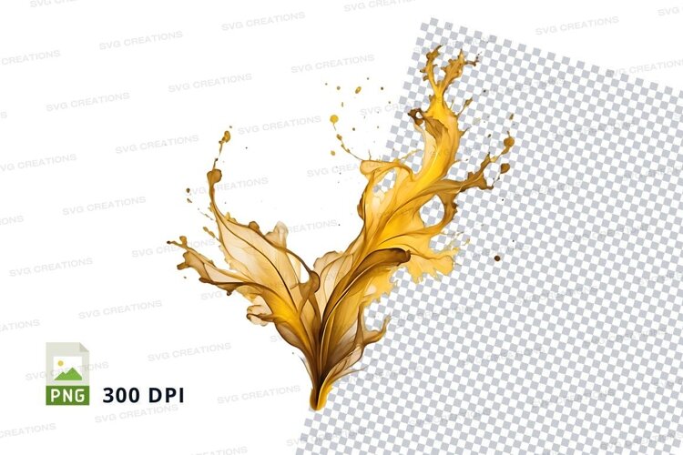 Liquid splash mockup on transparent background example image 1