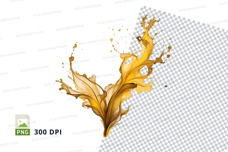 Liquid splash mockup on transparent background