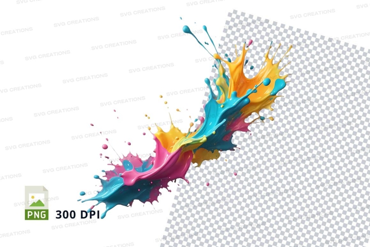 Colorful paint splatter clipart png
