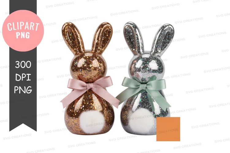 Sparkling easter bunny figurines