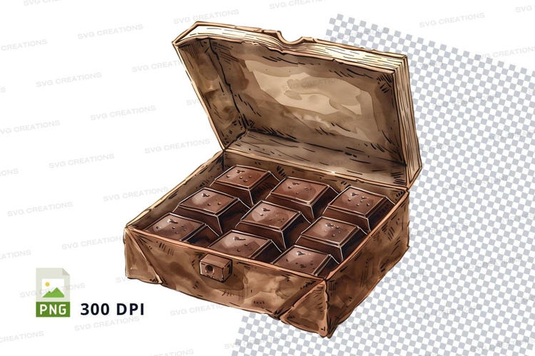 Antique wooden box mockup