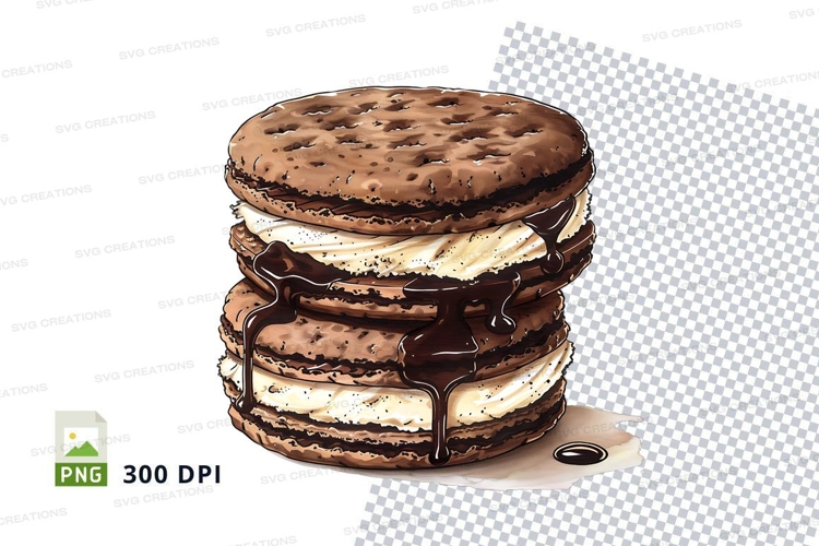Chocolate ice cream sandwich mockup