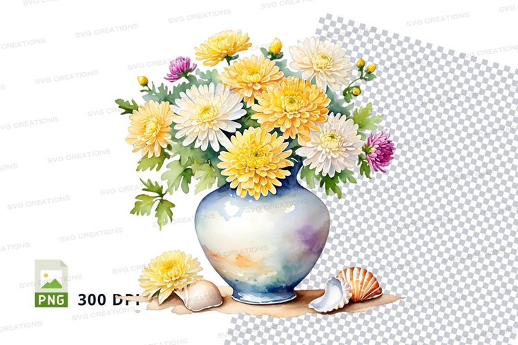 Flower bouquet in vase clipart png