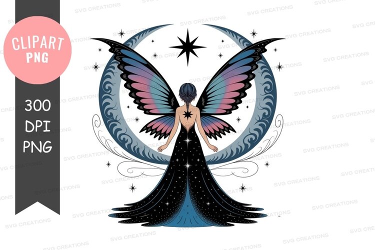 Mystical fairy with celestial wings example image 1
