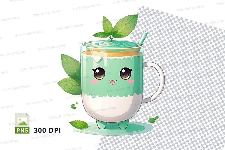 Cute green tea mug mockup