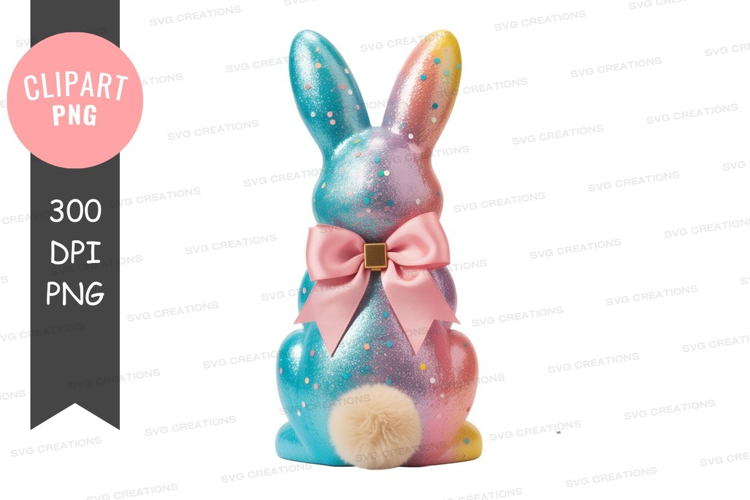 Colorful easter bunny with bow