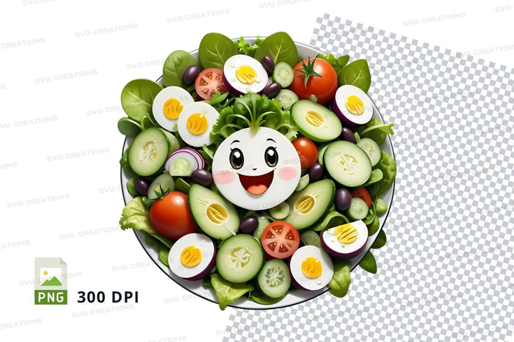 Salad bowl with cartoon face mockup