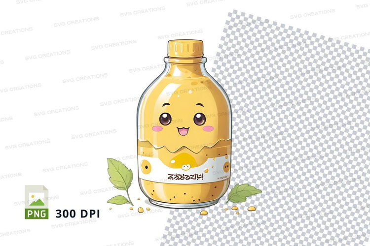 Cute yellow juice bottle mockup