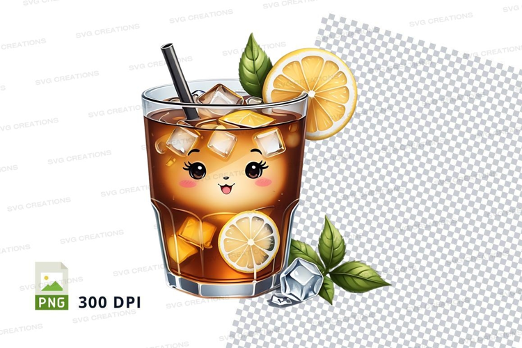 Cute iced tea glass mockup