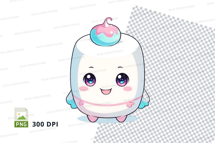 Cute marshmallow character clipart png