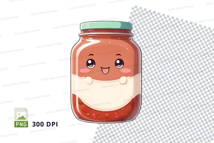 Kawaii jam jar clipart png