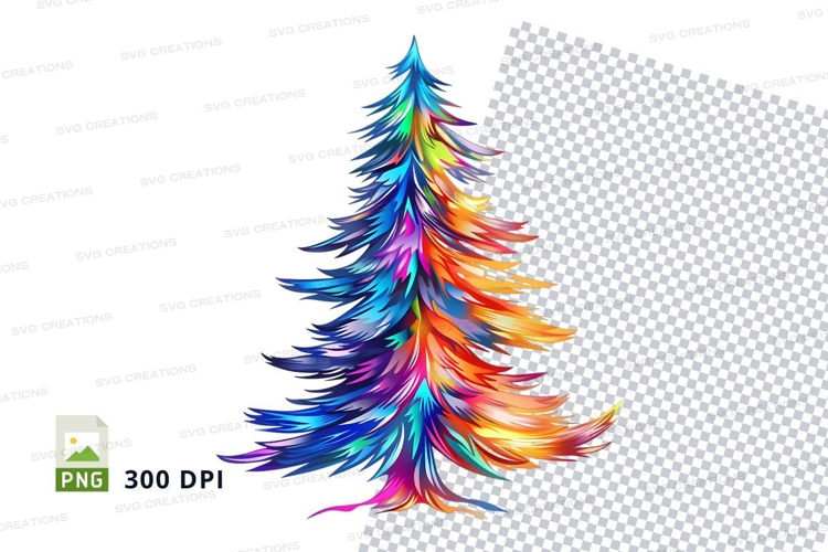 Rainbow christmas tree clipart png