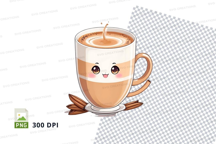 Cute latte coffee mug mockup