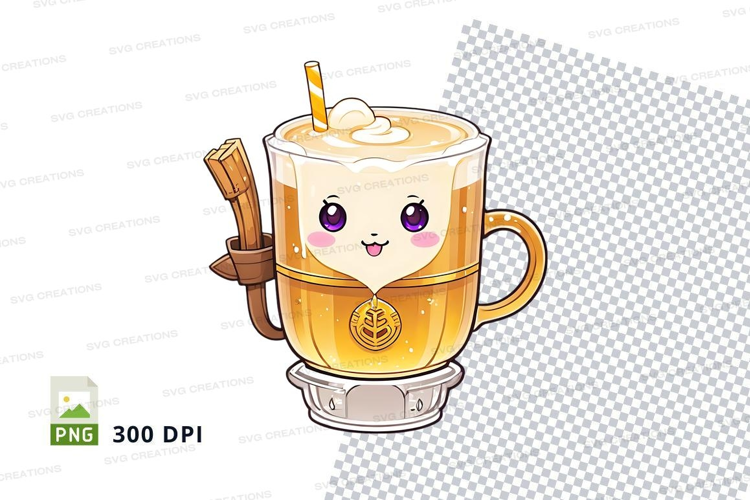 Cute kawaii coffee mug mockup