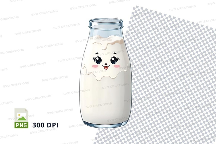 Cartoon milk bottle clipart png