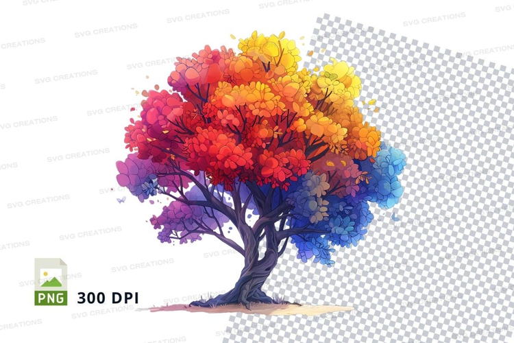 Rainbow tree clipart png