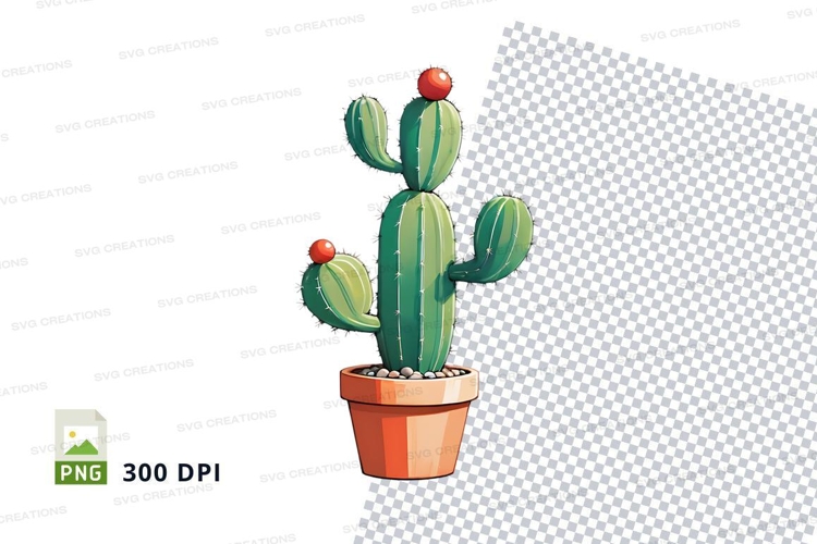 Cactus in pot clipart png