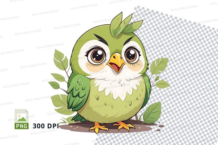 Cartoon green owl clipart png
