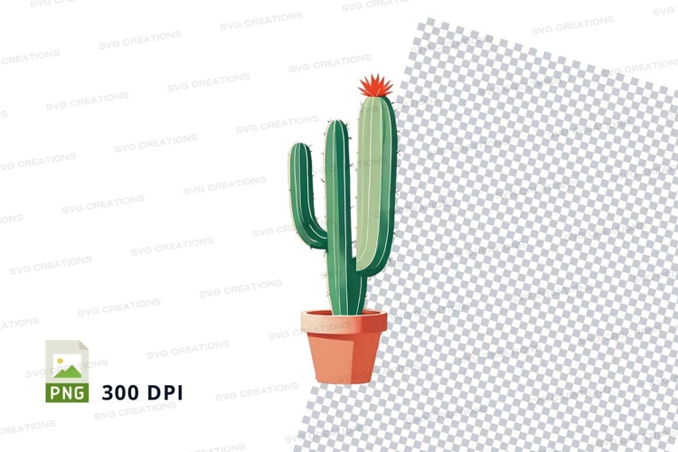 Cactus in pot clipart png
