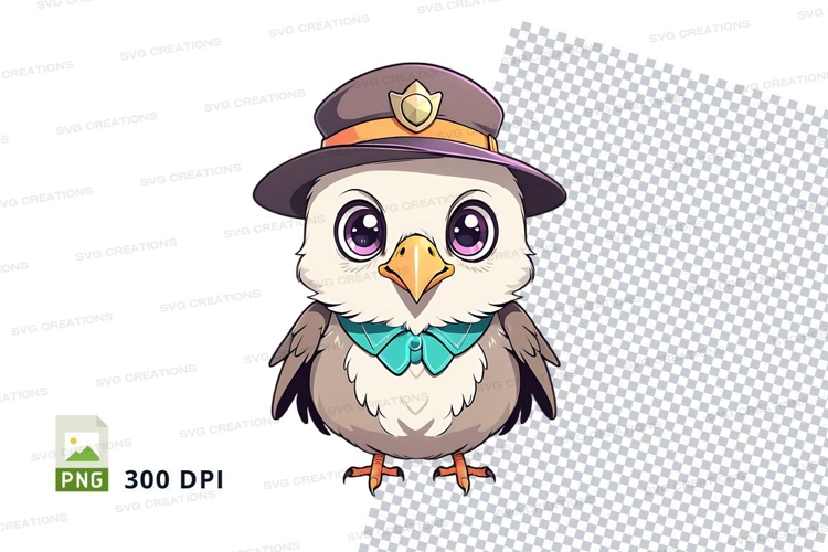 Cartoon owl wearing hat and bow tie clipart png