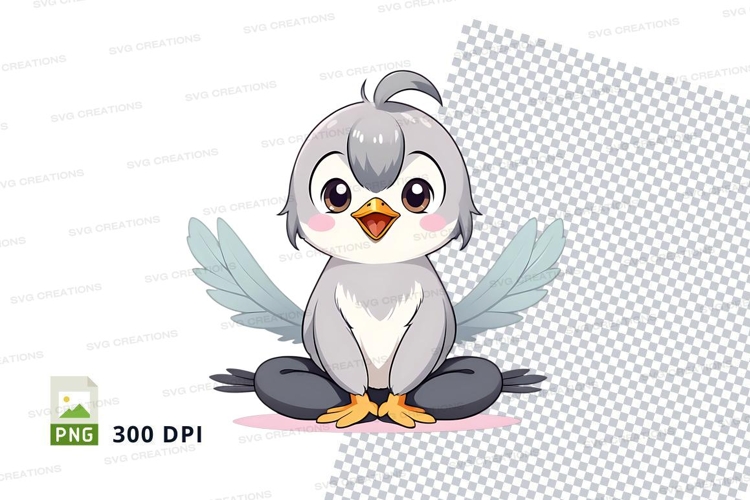 Cartoon bird sitting clipart png