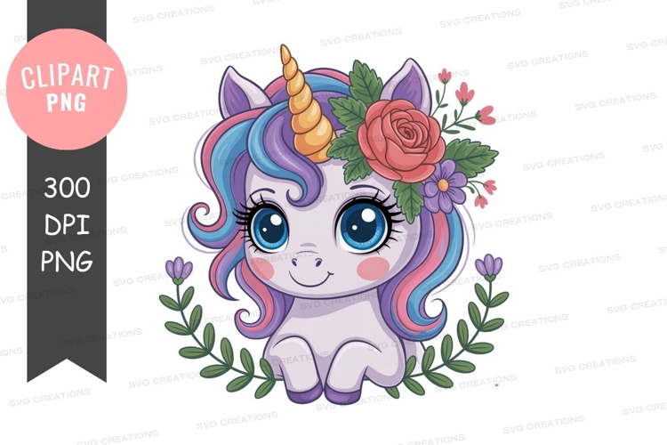 Cute unicorn clipart png example image 1