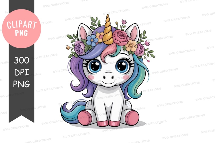 Cute Unicorn Clipart Image 7