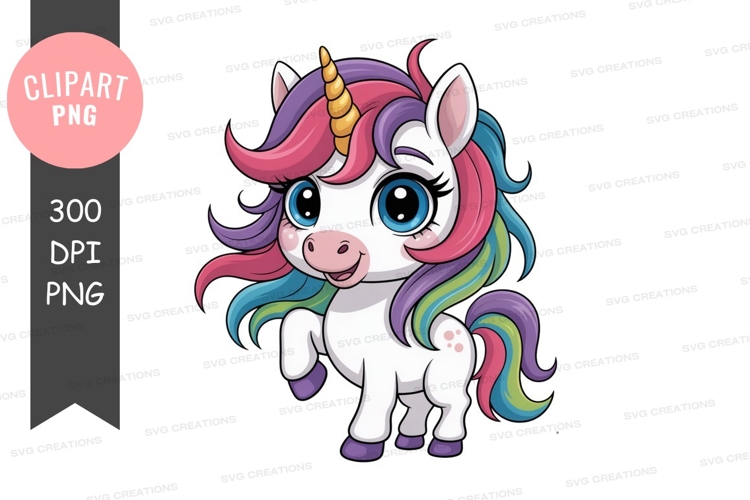 Playful unicorn clipart png example image 1