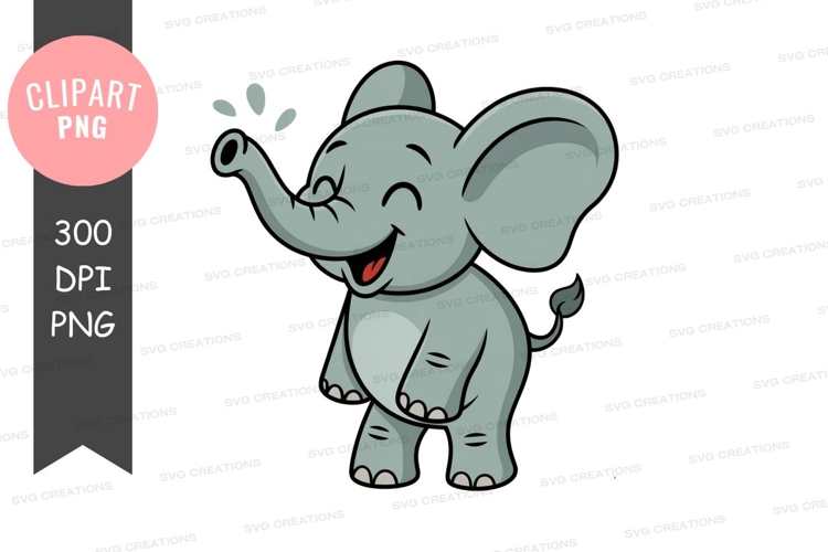 Cute Baby Elephant Clipart Image 6