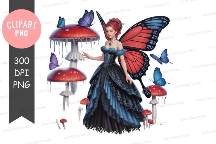Enchanted fairy in mushroom forest
