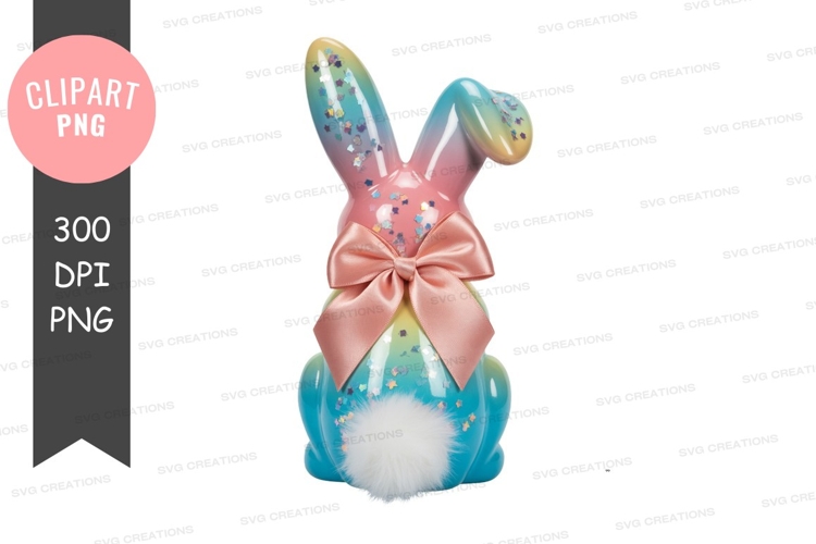 Colorful easter bunny clipart png