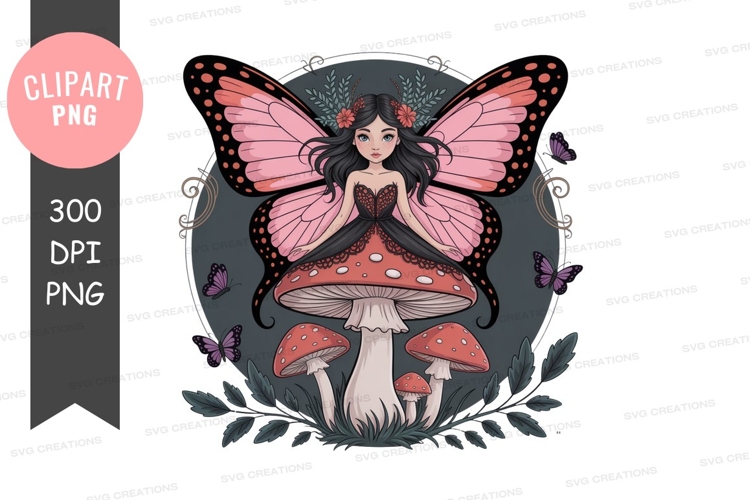 Enchanted fairy on a mushroom