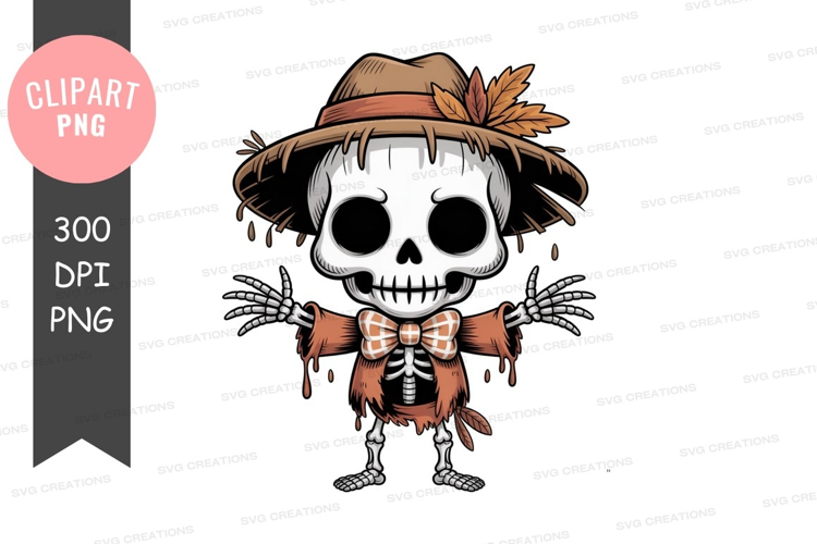 Cartoonish scarecrow skeleton