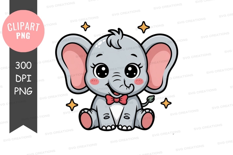 Cute Baby Elephant Clipart Image 5