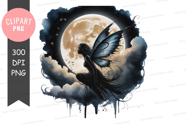 Mystical fairy under the moon