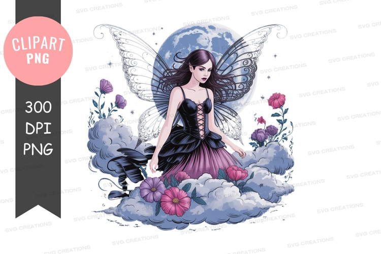Mystical fairy on clouds