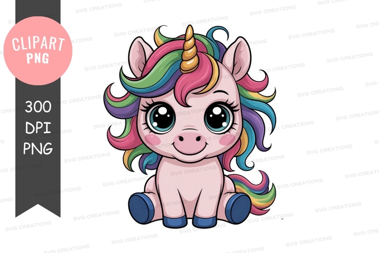 Cute Unicorn Clipart Image 4