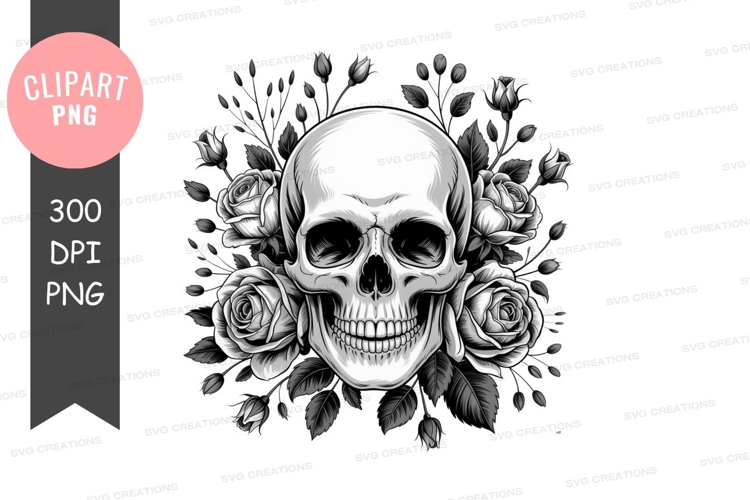 Black And White Flowers Clipart Image 9