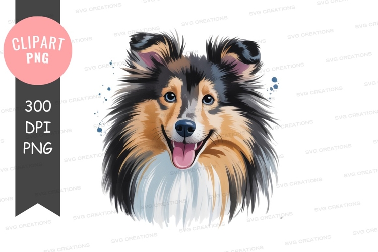 Happy shetland sheepdog clipart png