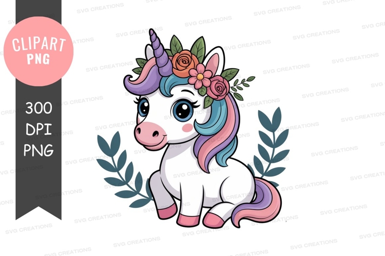 Cute Unicorn Clipart Image 2