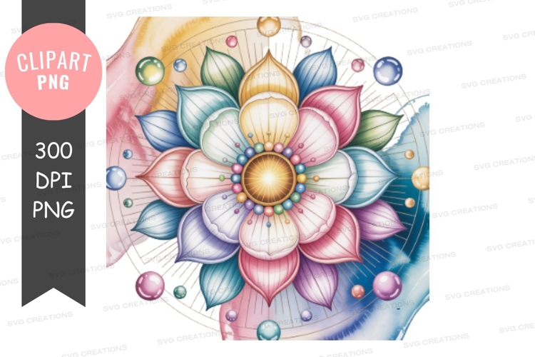 Colorful lotus flower clipart png