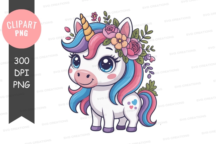 Cute unicorn clipart png example image 1