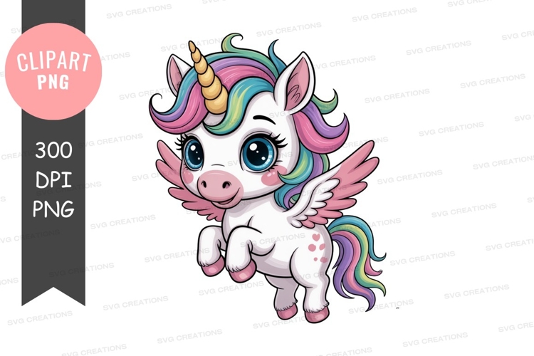 Unicorn Clipart Black And White Image 24