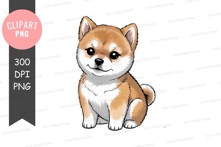 Cute shiba inu puppy clipart png