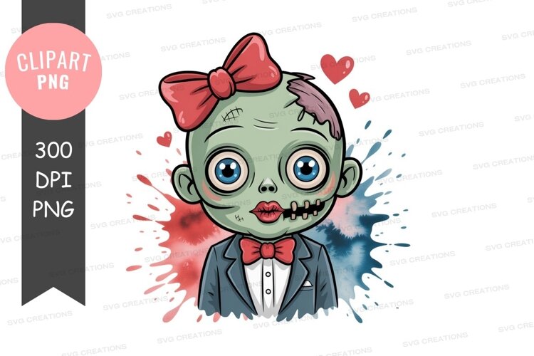 Zombie girl in formal attire example image 1