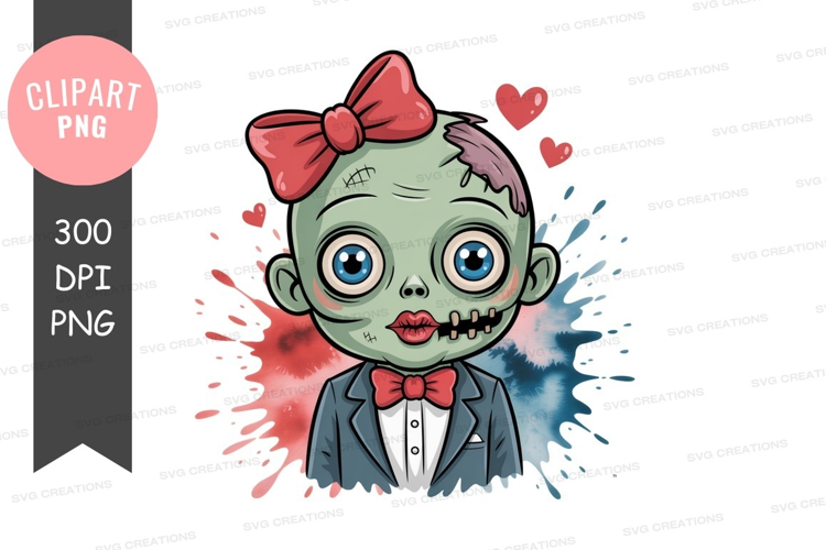 Zombie girl in formal attire
