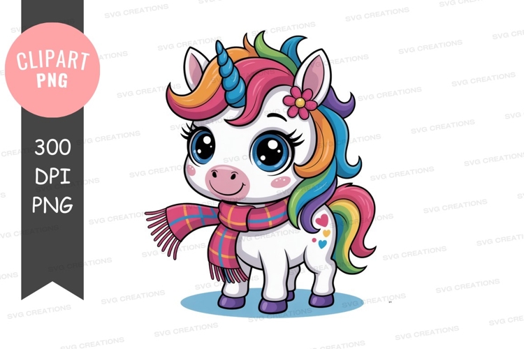 Cute Unicorn Clipart Image 12