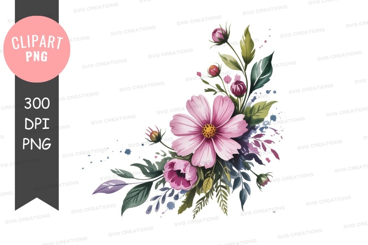 Delicate floral bouquet clipart png